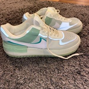 Never worn! Shadow Nike Air Force 1s. Sage Green Colors.